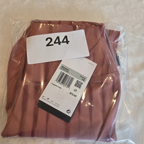 Nike One Dri-FIT Women's Training Leggings Pecan / Rose Clay (FZ7272-634) XS New - Picture 12 of 13